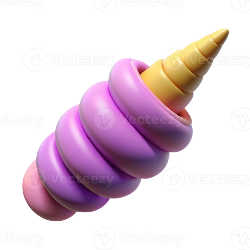 elegant coveted Photorealistic, ultra-detailed isolated cutout of a single, unicorn horn with spiraling grooves, professional render with Transparent Background png