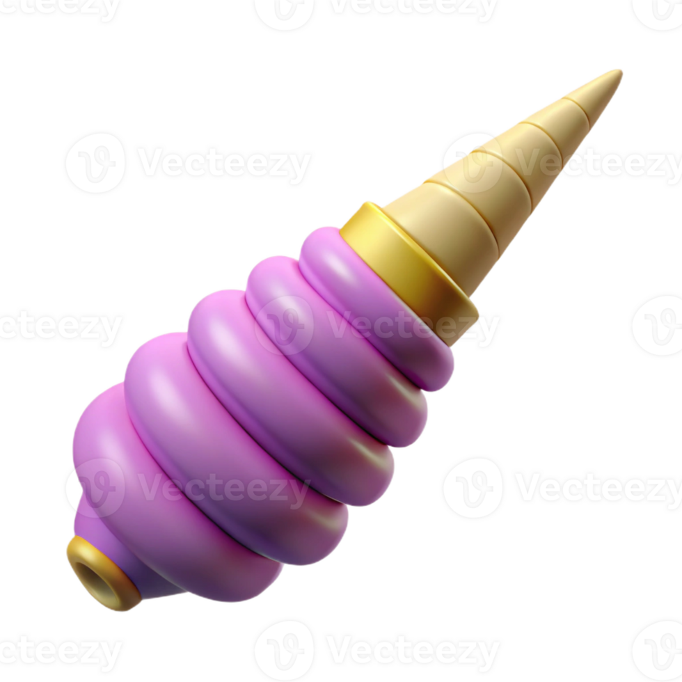 captivating exemplary Photorealistic, ultra-detailed isolated cutout of a single, unicorn horn with spiraling grooves, professional render with Transparent Background png