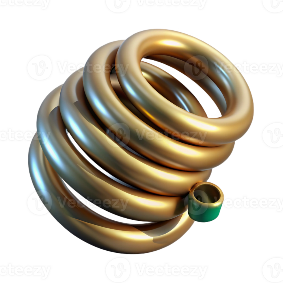 dreamy wonderful Steampunk spring isolated, large and coiled with Transparent Background high resolution png