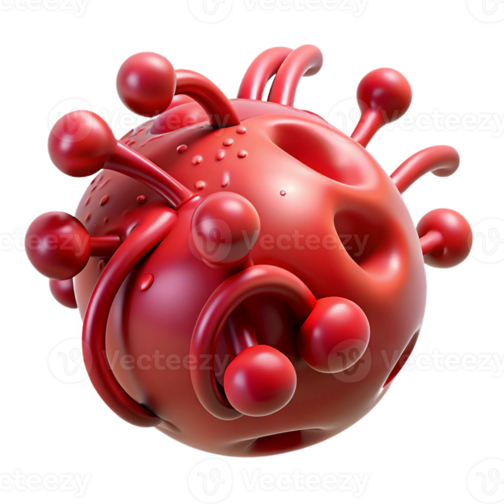 enchanting memorable Hyper-specific, photorealistic render of a biomechanical blood vessel with nanobots, isolated cutout with Transparent Background png