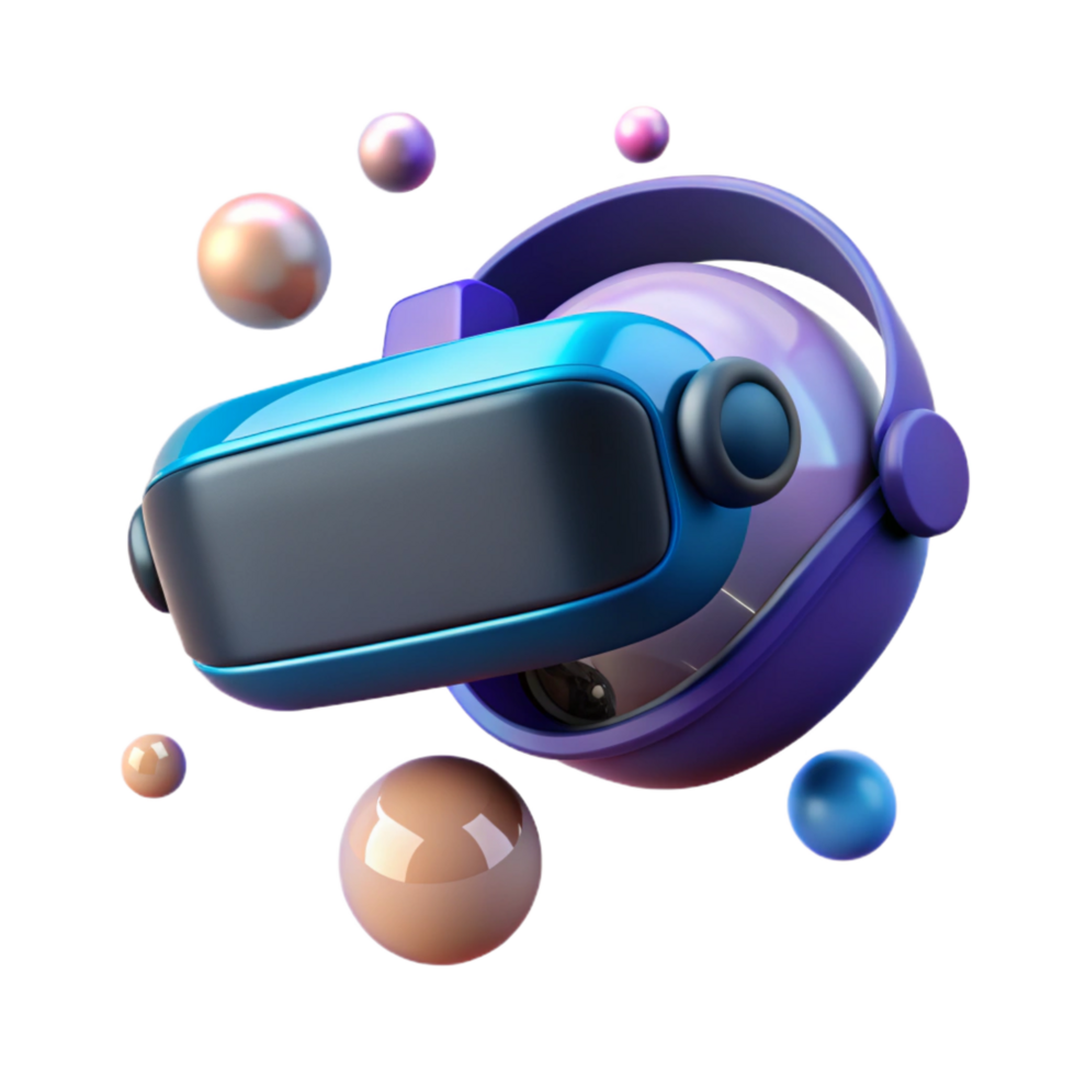 beautiful classic A Futuristic Vr Headset Floating in Mid 4K png