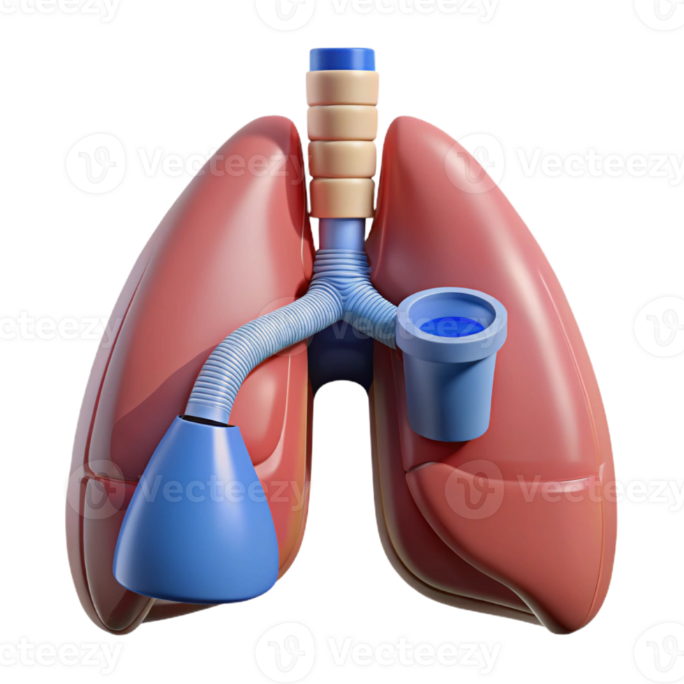 acclaimed avant-garde Ultra-detailed, isolated cutout, biomechanical lung with filtration system with Transparent Background authentic png