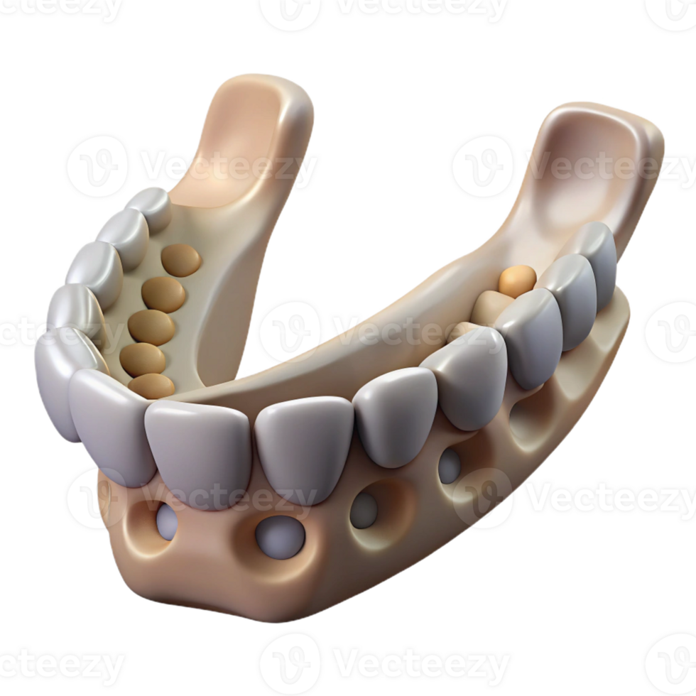 calm exquisite Isolated cutout, ultra-detailed, biomechanical jawbone with reinforced structure with Transparent Background luxury png