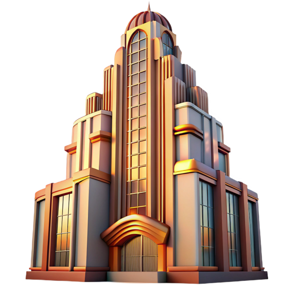 wonderful abstract Art Deco Skyscraper Intricate Geometric high quality png