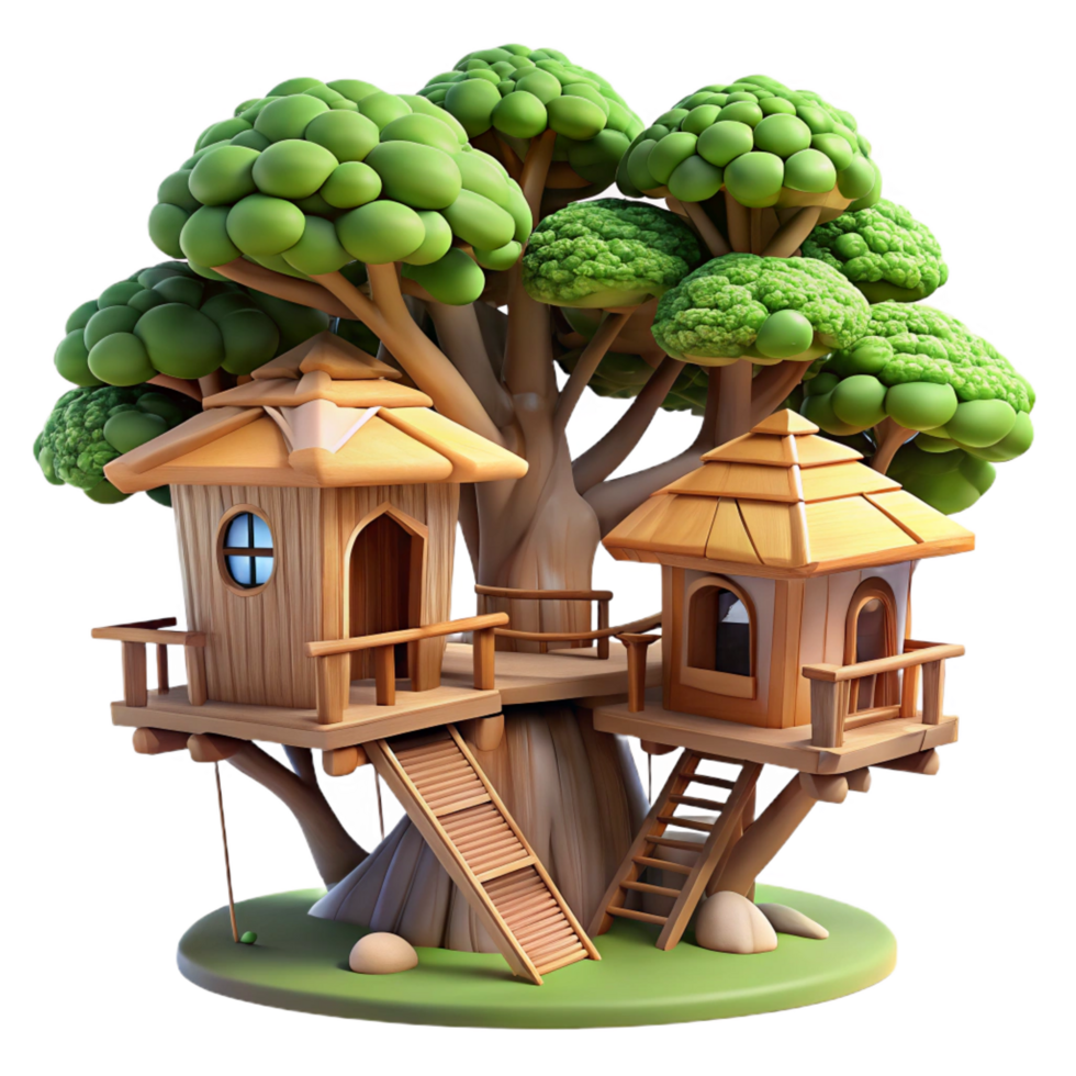 beautiful abstract Treehouse Village Interconnected Wooden authentic png