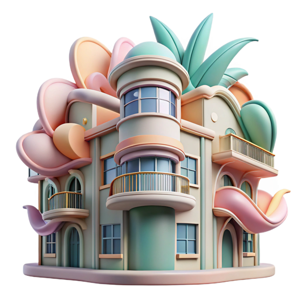 impressive creative Art Nouveau Apartment Building Flowing professional png