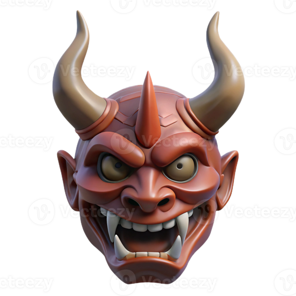 captivating exemplary A horned demon mask, intricately carved with Transparent Background png