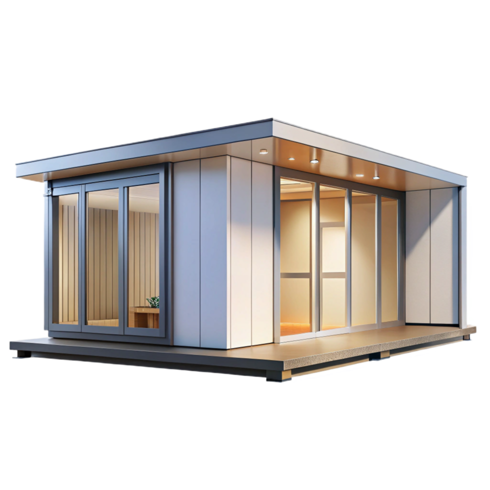 serene vintage Prefabricated Modular Housing Minimalist original png