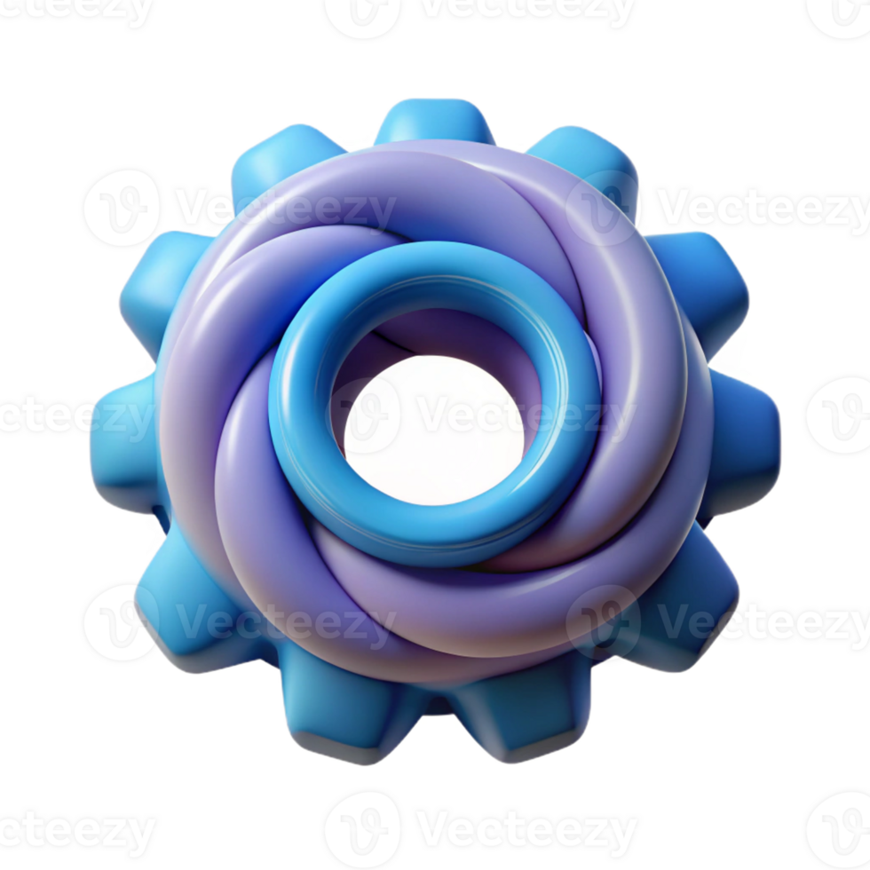 exquisite dynamic renaissance Concept art style, isolated cutout of a single, spinning, geometric torus composed of interconnected gears with Transparent Background detailed png