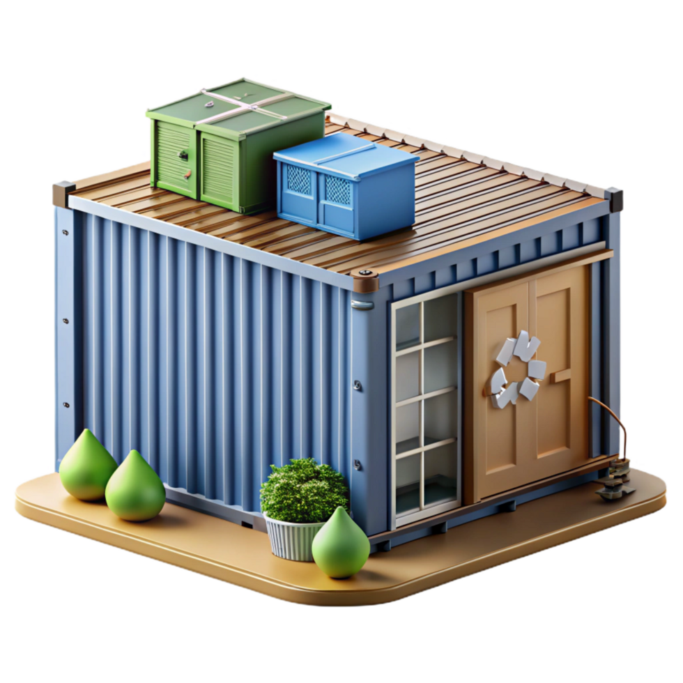 serene contemporary Shipping Container Architecture high resolution png