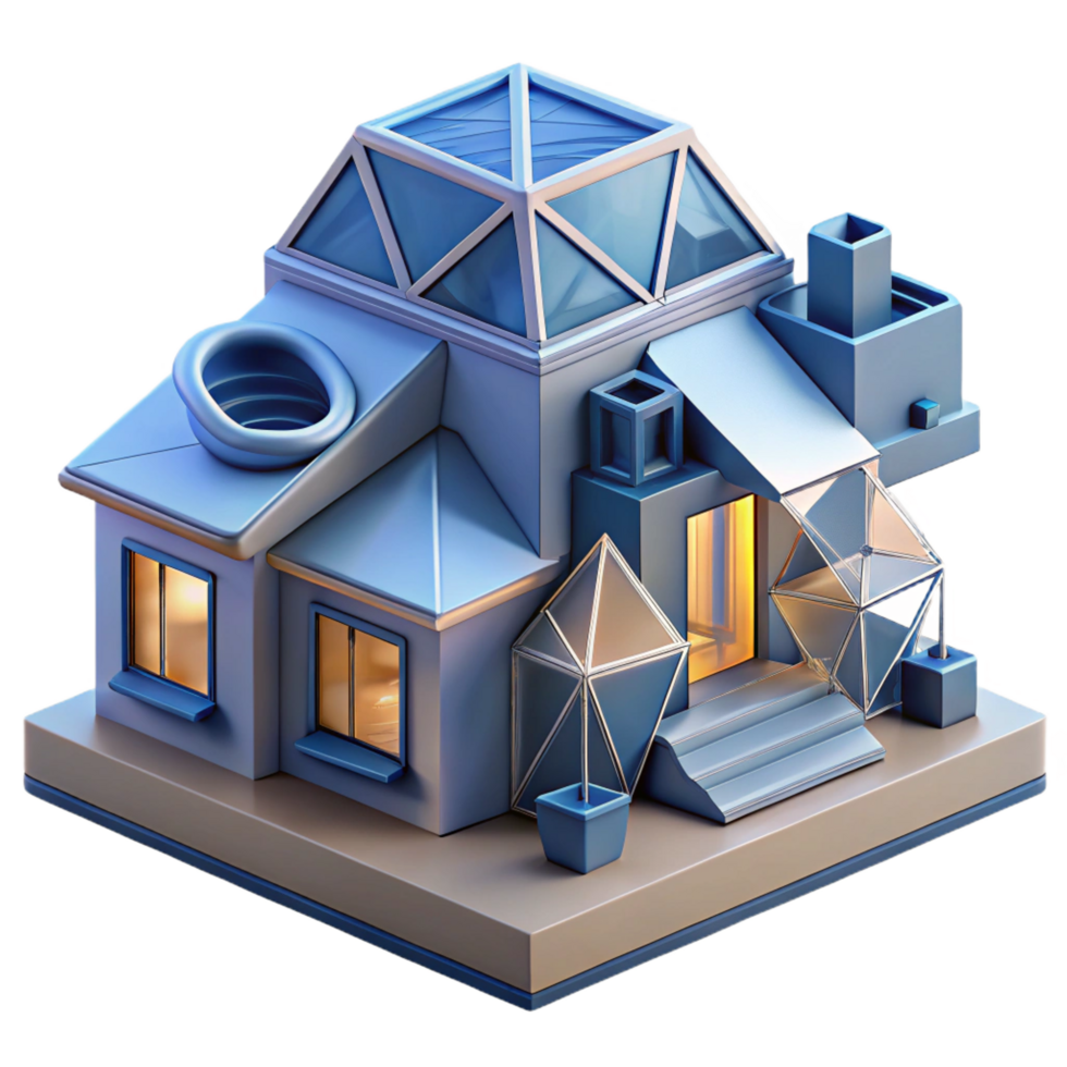 wonderful abstract D Printed House Futuristic Construction high resolution png