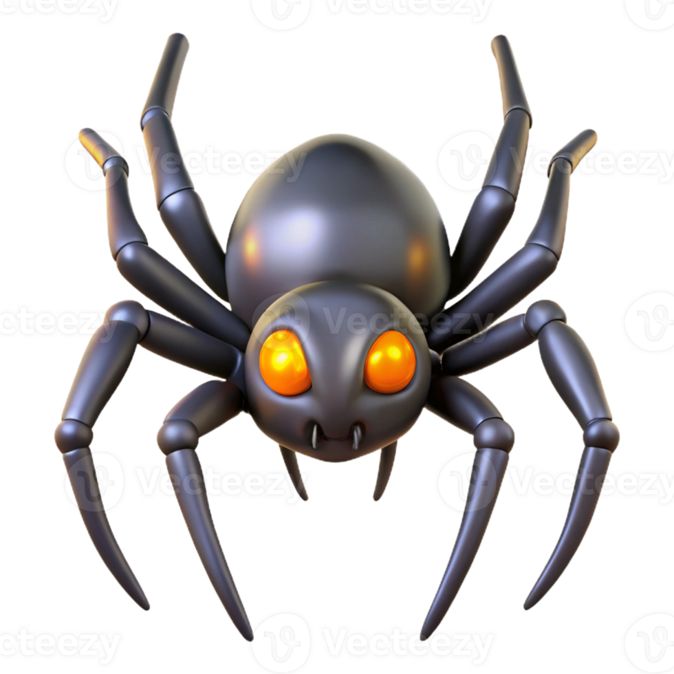 beautiful melancholic geometric A single, detailed spider, with glowing eyes with Transparent Background fine detail png