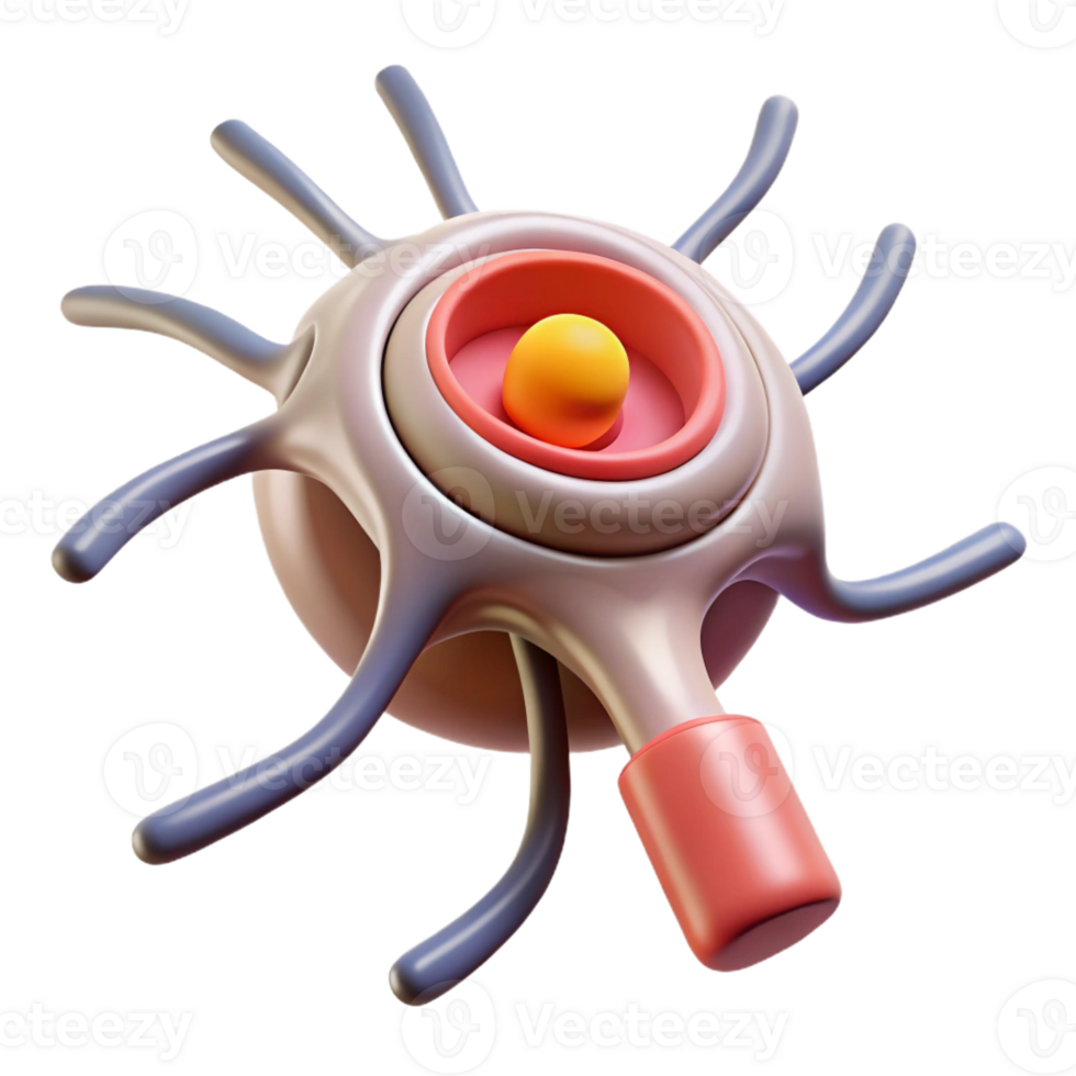 enchanting distinguished Ultra-detailed, concept art style, isolated cutout biomechanical nerve ending with signal amplification and pain suppression with Transparent Background png