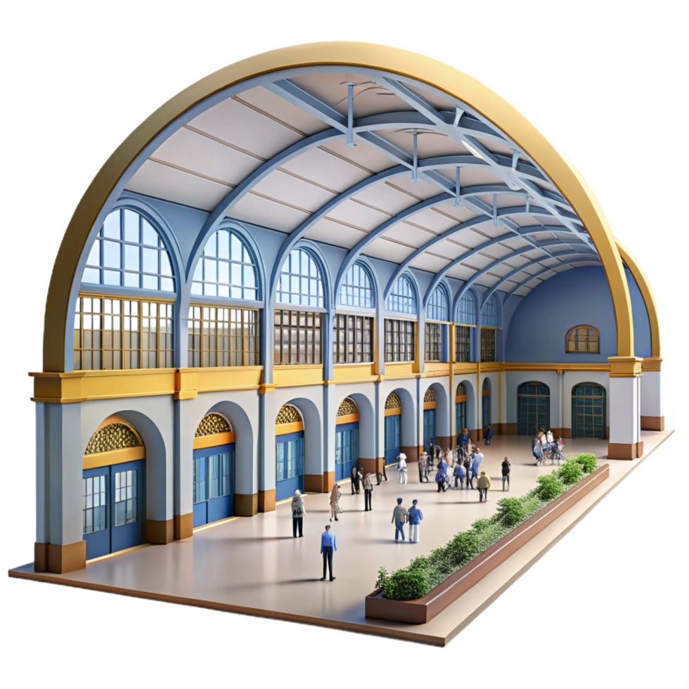 beautiful rustic Train Station Grand Hall Arched genuine png