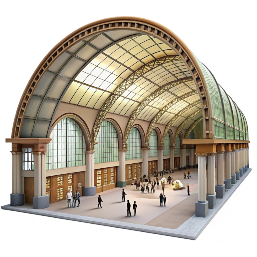 elegant creative Train Station Grand Hall Arched high resolution png