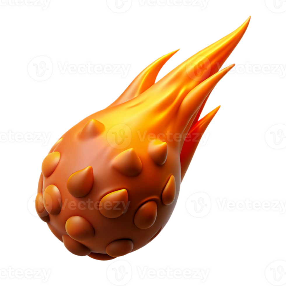 exquisite abstract Photorealistic, ultra-detailed, isolated cutout of a single, burning comet, hyper-specific tail details with Transparent Background original png