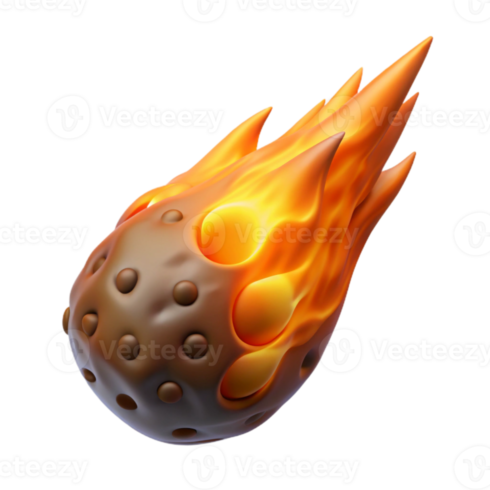 breathtaking mysterious mid-century Photorealistic, ultra-detailed, isolated cutout of a single, burning comet, hyper-specific tail details with Transparent Background gallery standard png
