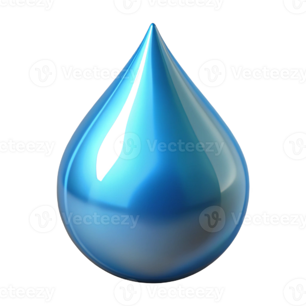 bold hypnotic A single, realistic water droplet with internal reflections with Transparent Background handcrafted png