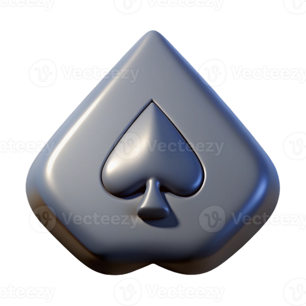 dazzling joyful nordic Professional render, isolated cutout, hyper-specific, single playing card, Ace of Spades with Transparent Background handcrafted png