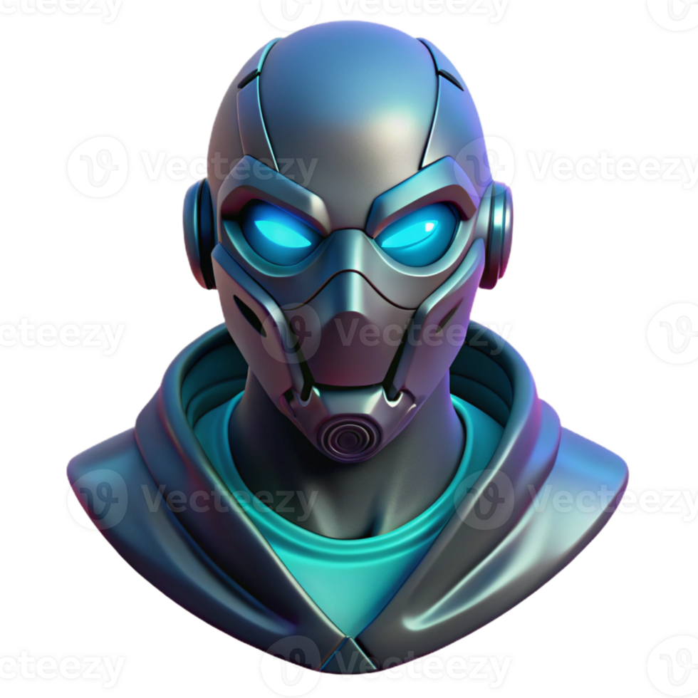 acclaimed impressionist Cyberpunk mask, covering lower face, glowing details with Transparent Background masterfully captured png