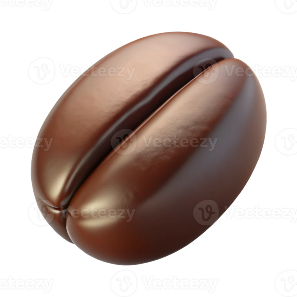beautiful standout Hyper-specific professional render, isolated cutout, single coffee bean, roasted with Transparent Background png