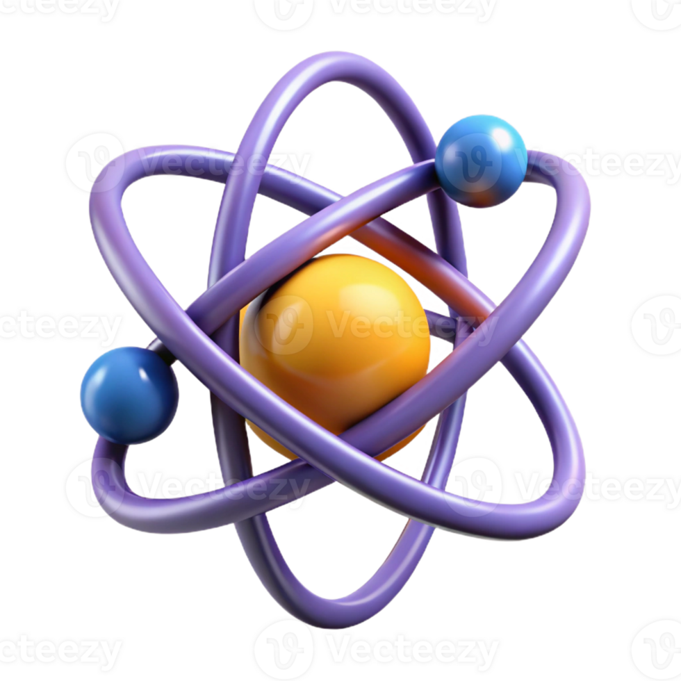 beautiful bold creative A stylized, abstract representation of the atom with Transparent Background 8K png