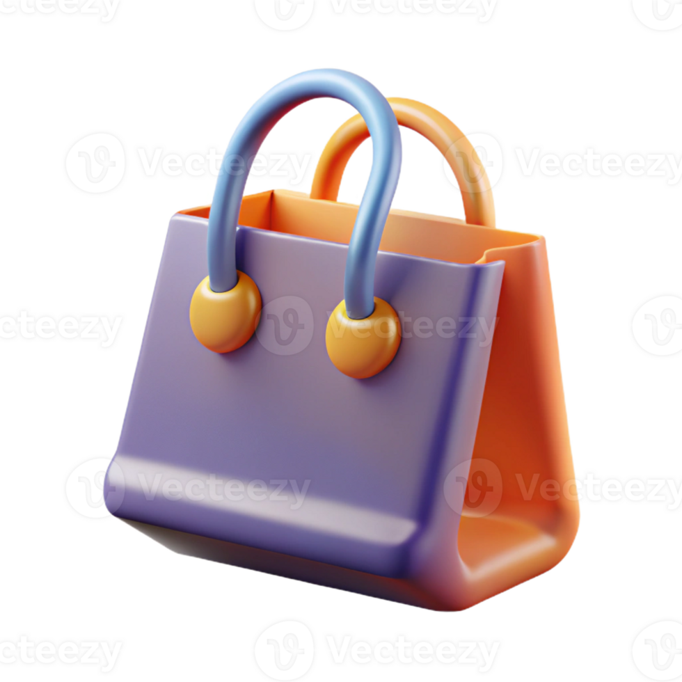 exquisite romantic mid-century An abstract shopping bag with Transparent Background high quality png