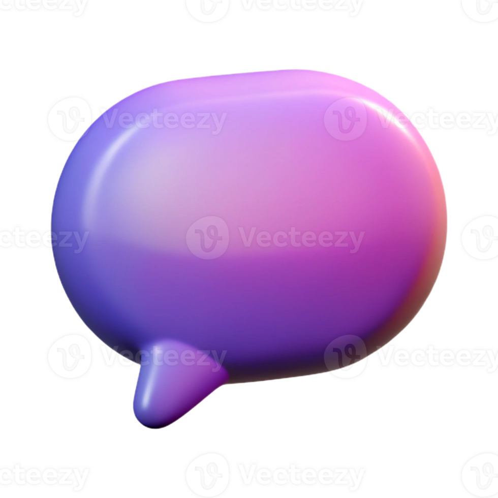 calm enchanting A single, stylized speech bubble icon with a gradient fill with Transparent Background handcrafted png