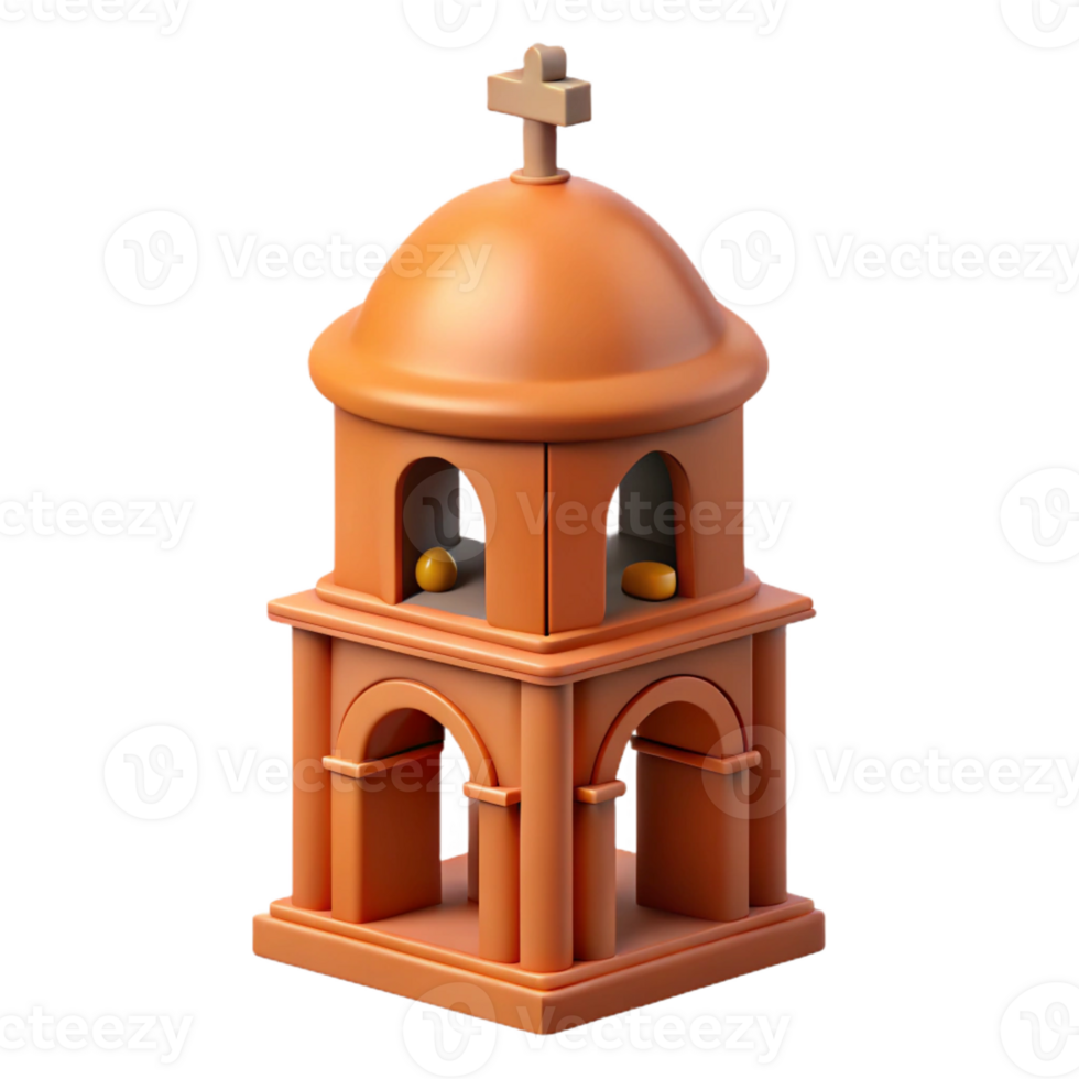 captivating retro Romanesque church bell tower with Transparent Background top-tier png