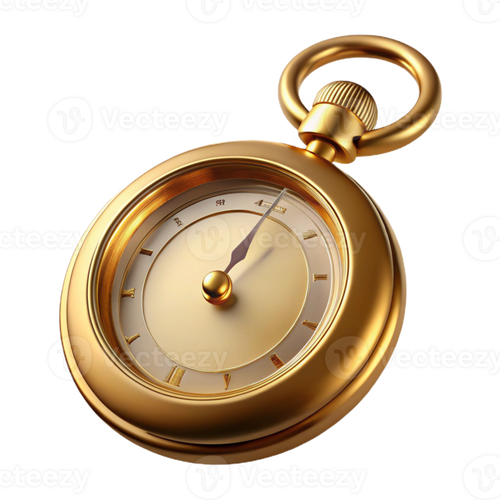captivating exemplary Antique pocket watch, gold, with Transparent Background png