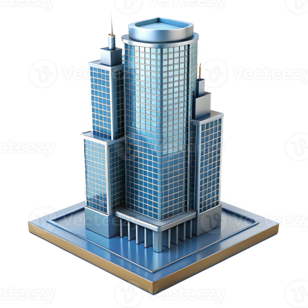 breathtaking futuristic Modern skyscraper architectural model with Transparent Background perfect clarity png