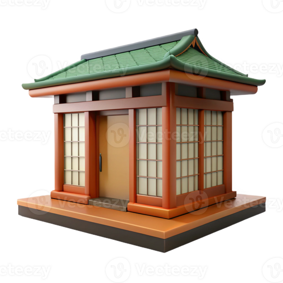 calm magnificent Traditional Japanese house sliding door with Transparent Background high quality png