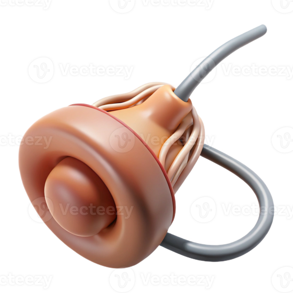 breathtaking bold organic Photorealistic, ultra-detailed render of a single biomechanical nerve ending with integrated signal amplifier, isolated cutout with Transparent Background genuine png