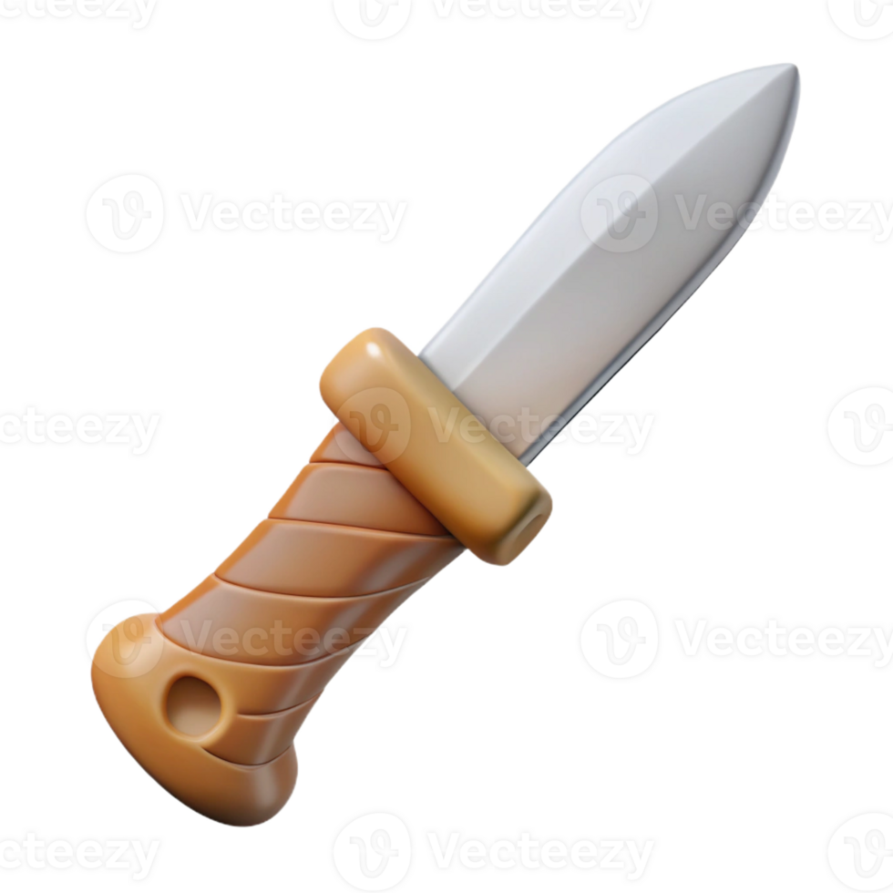 bold impressive Ultra-detailed, photorealistic isolated cutout of a tribal hunting knife with a bone handle with Transparent Background elite png