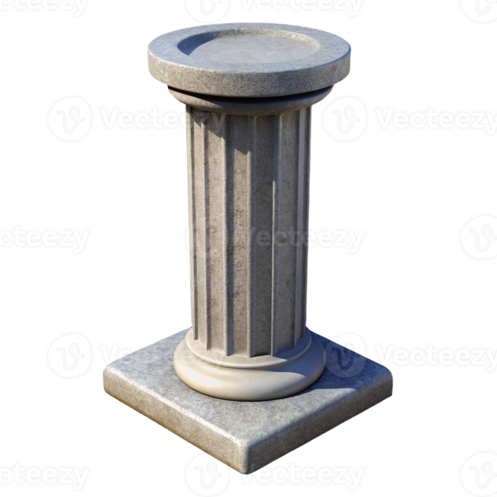 bold elegant Concrete pillar architectural element with Transparent Background elite png