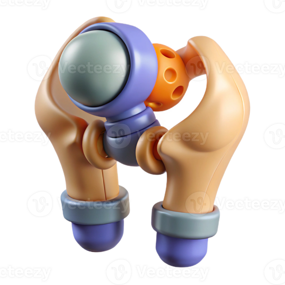 captivating modern Isolated cutout, concept art style, hyper-specific depiction of a biomechanical hip joint with ball-and-socket mechanism with Transparent Background expertly shot png