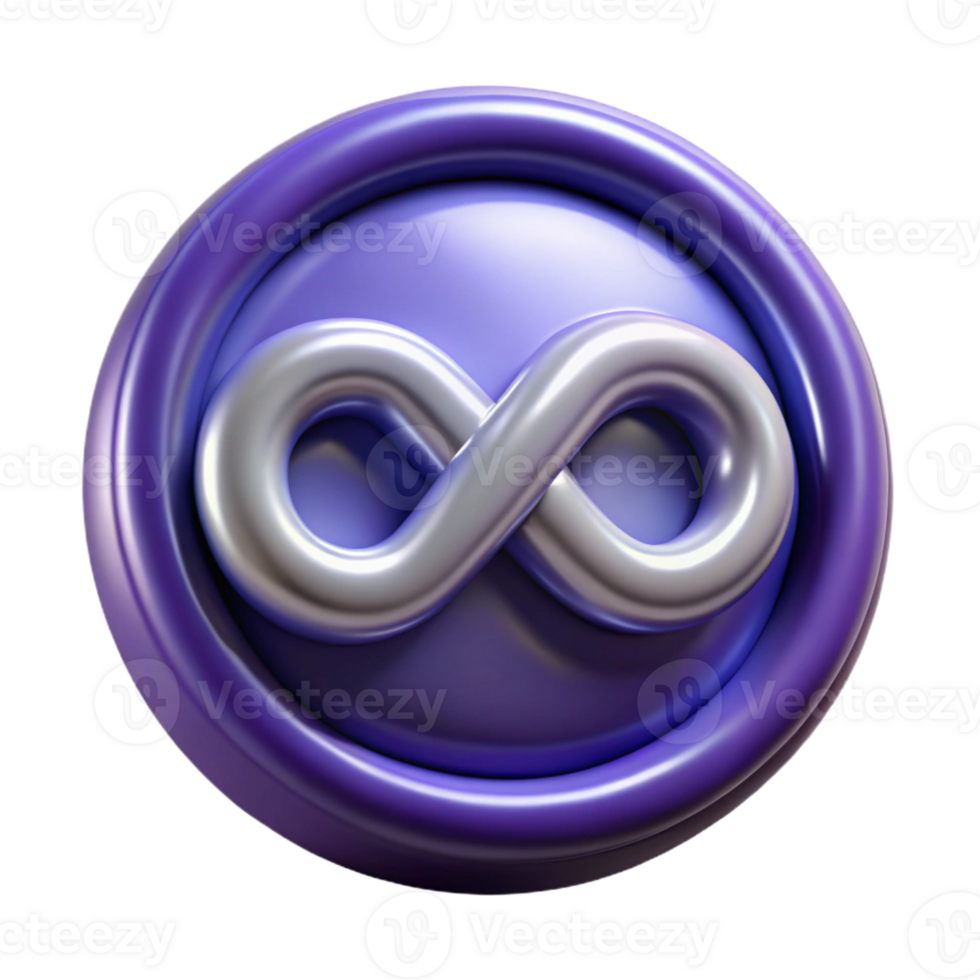 dynamic stunning Ultra-detailed, professional render of a solitary, floating, antique typewriter key, imprinted with the symbol of infinity with Transparent Background perfect clarity png