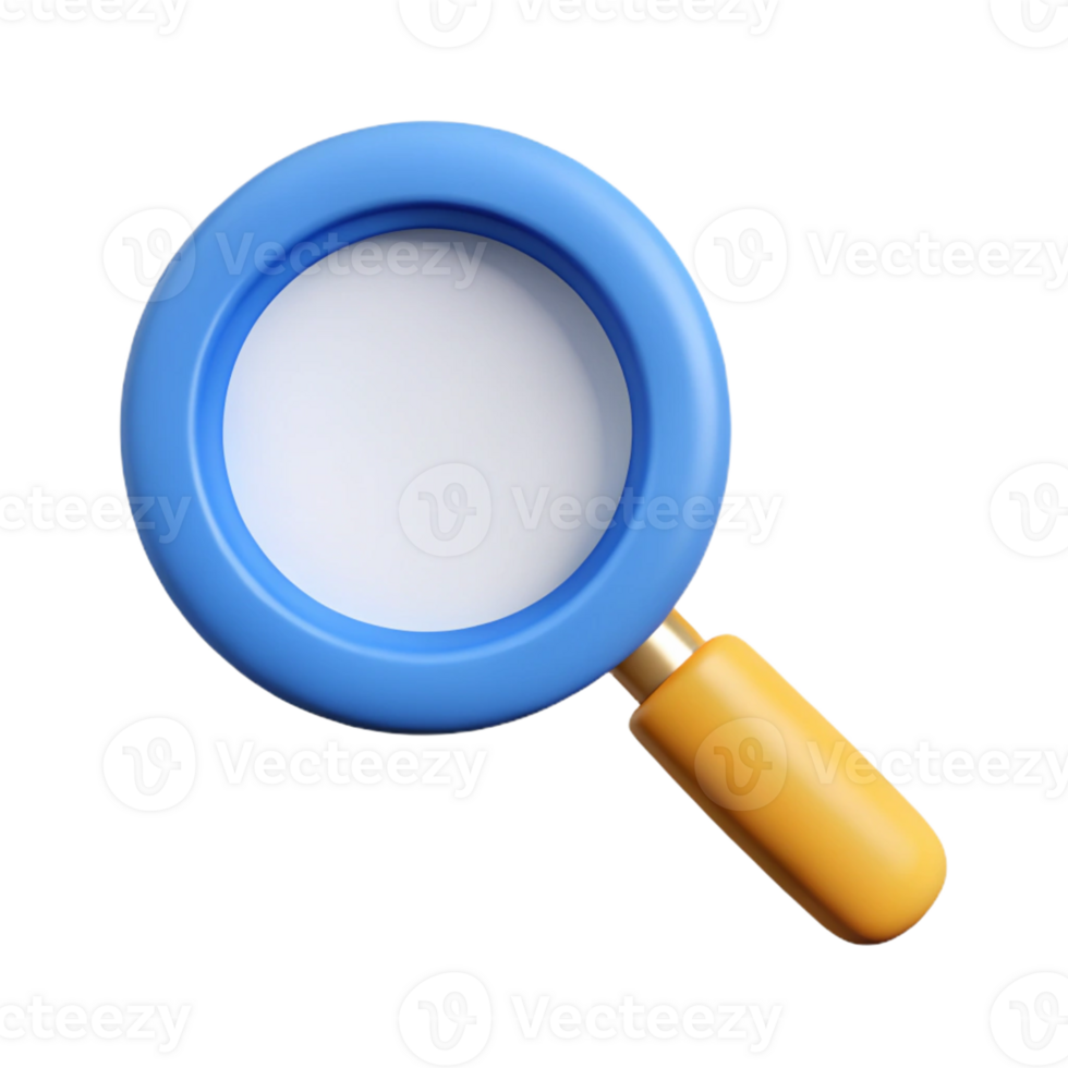 alluring ethereal mid-century Pictogram of a magnifying glass. Clean lines, minimal design, scalable Design. 8K png