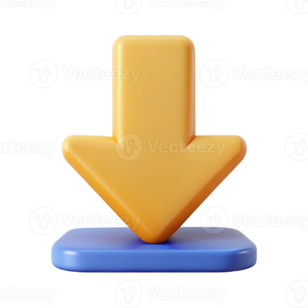 romantic sumptuous Pictogram of a download arrow. Symmetrical, geometric, flat color Scalable Design. genuine png