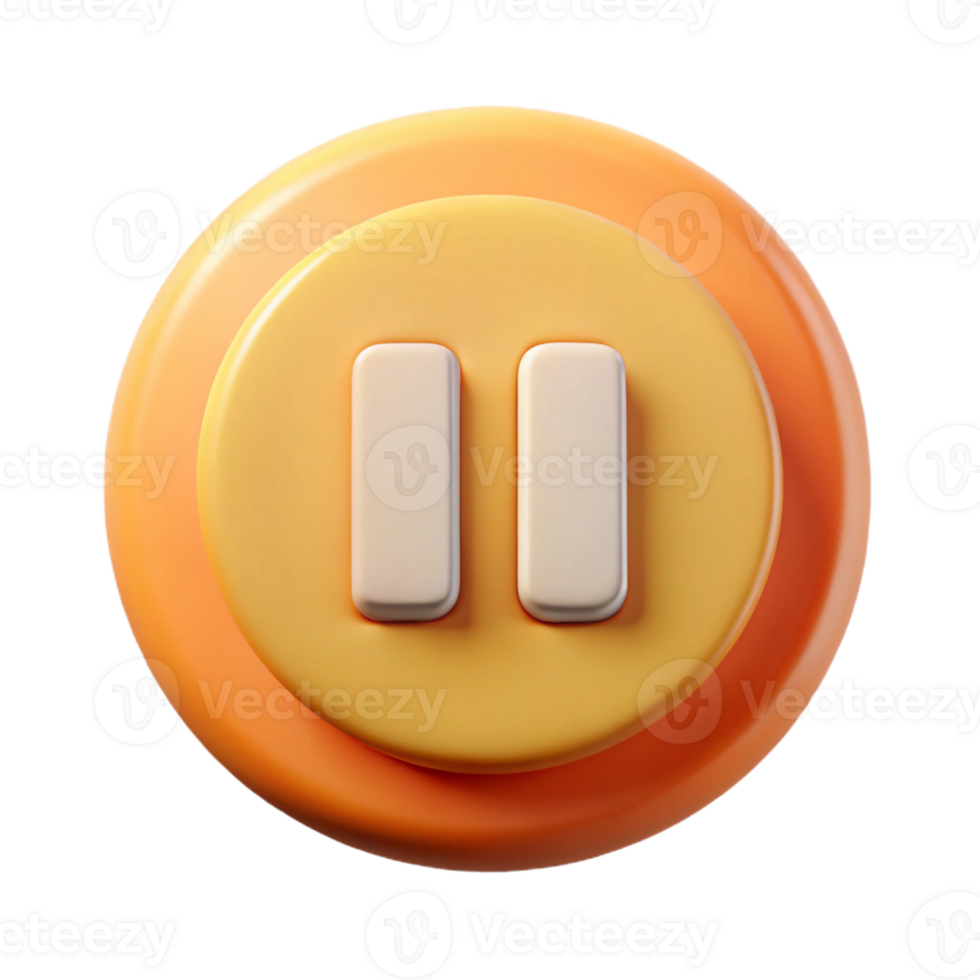 inspired impressionist Pictogram of a pause button. Flat color, crisp edges, single-weight stroke Scalable Design. studio quality png