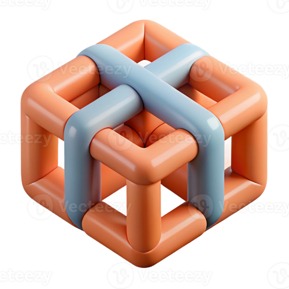gorgeous notable Interlocking squares forming a cube. Geometric, flat color, scalable design Scalable Design. png