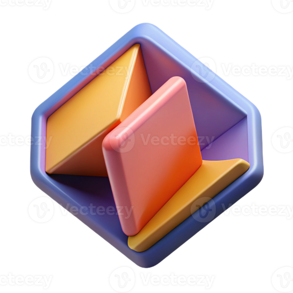 coveted organic Abstract geometric shape resembling a book. Flat color, clean lines, scalable Design. detailed png