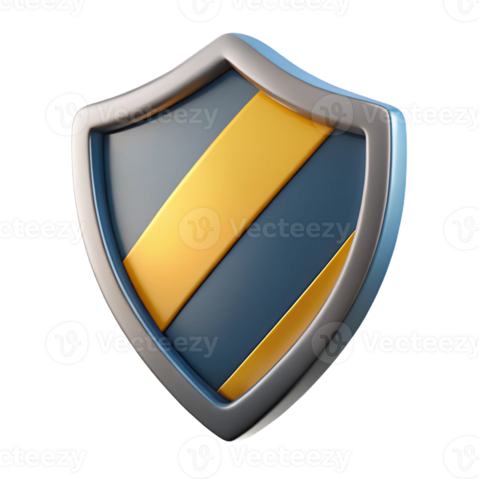 standout classic Shield badge with stripes, crisp edges, single-weight stroke, symmetrical Scalable Design. handcrafted png