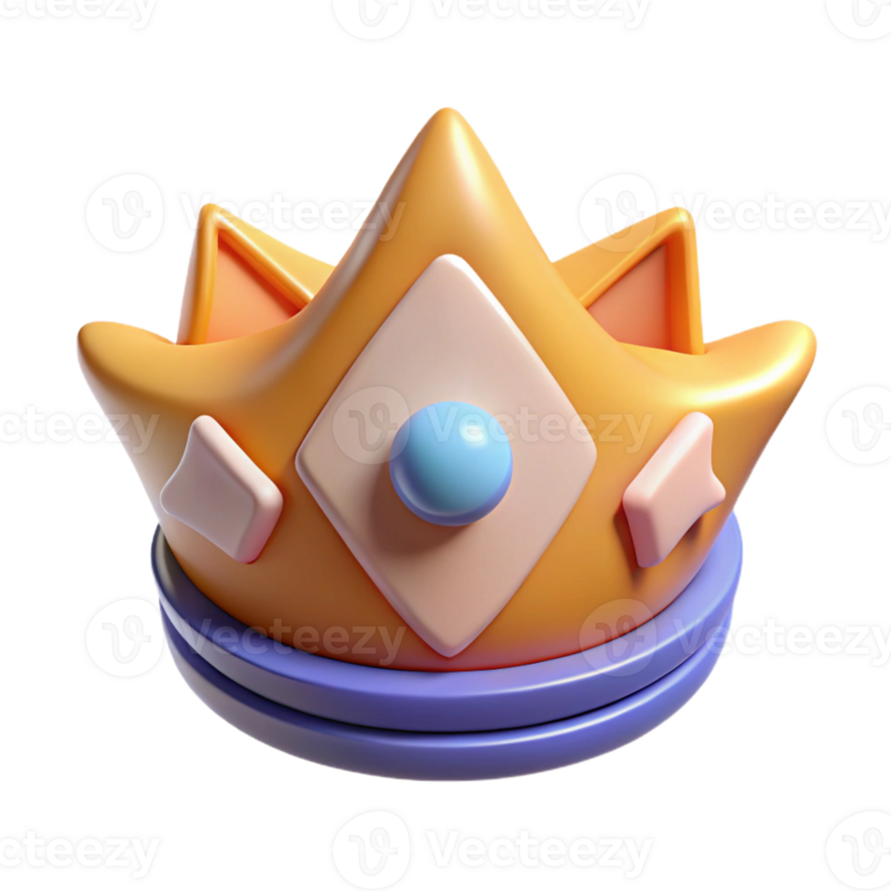 radiant dreamy tropical Crown badge with jewels, clean lines, minimal, flat color Scalable Design. 4K png
