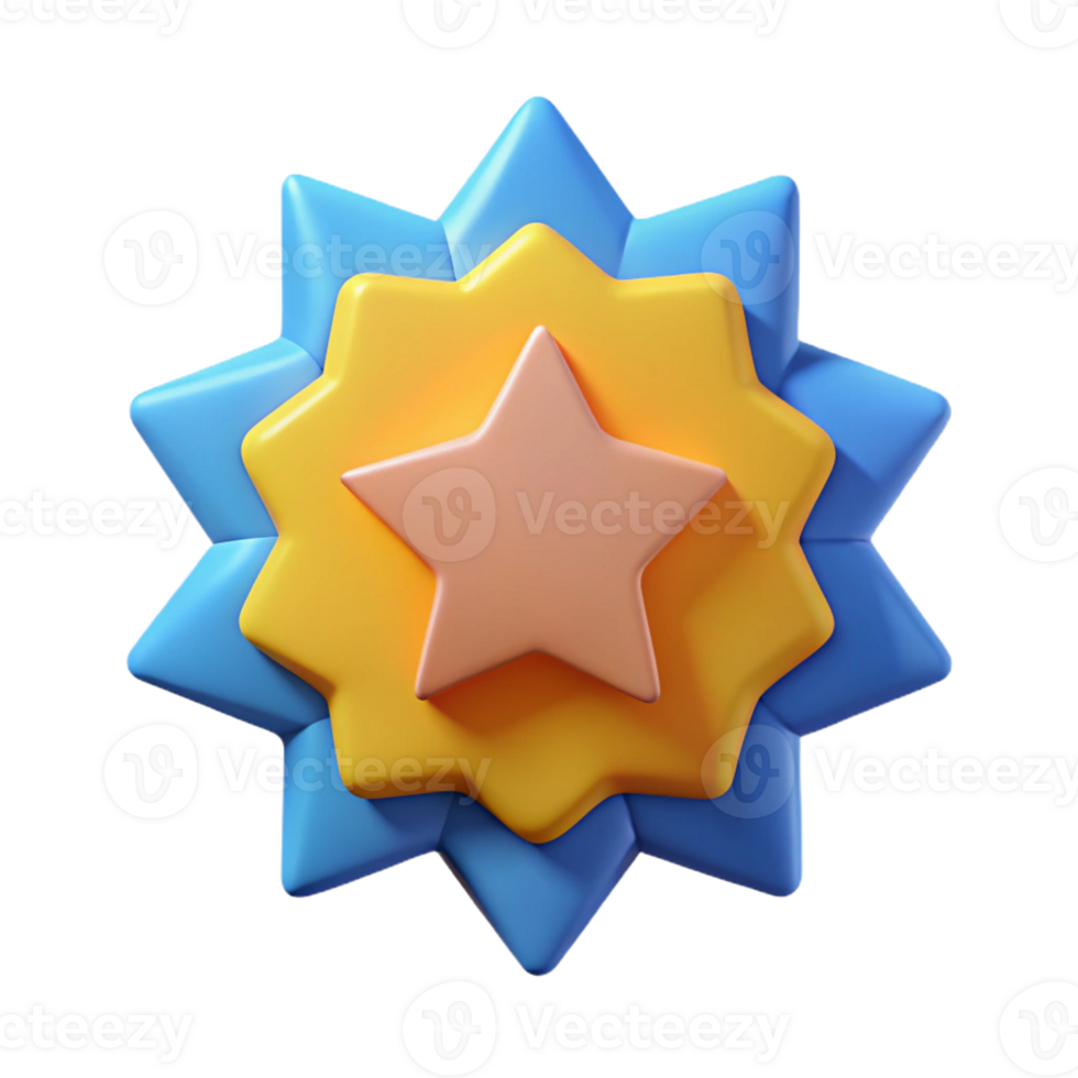 spectacular tranquil surreal Burst badge, geometric, flat color, crisp edges Scalable Design. expertly shot png