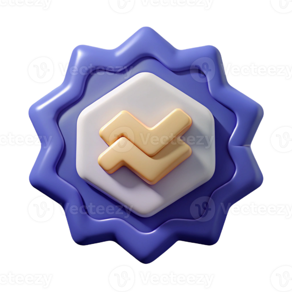 spectacular surreal Zigzag badge, single-weight stroke, minimal, scalable Design. professional png