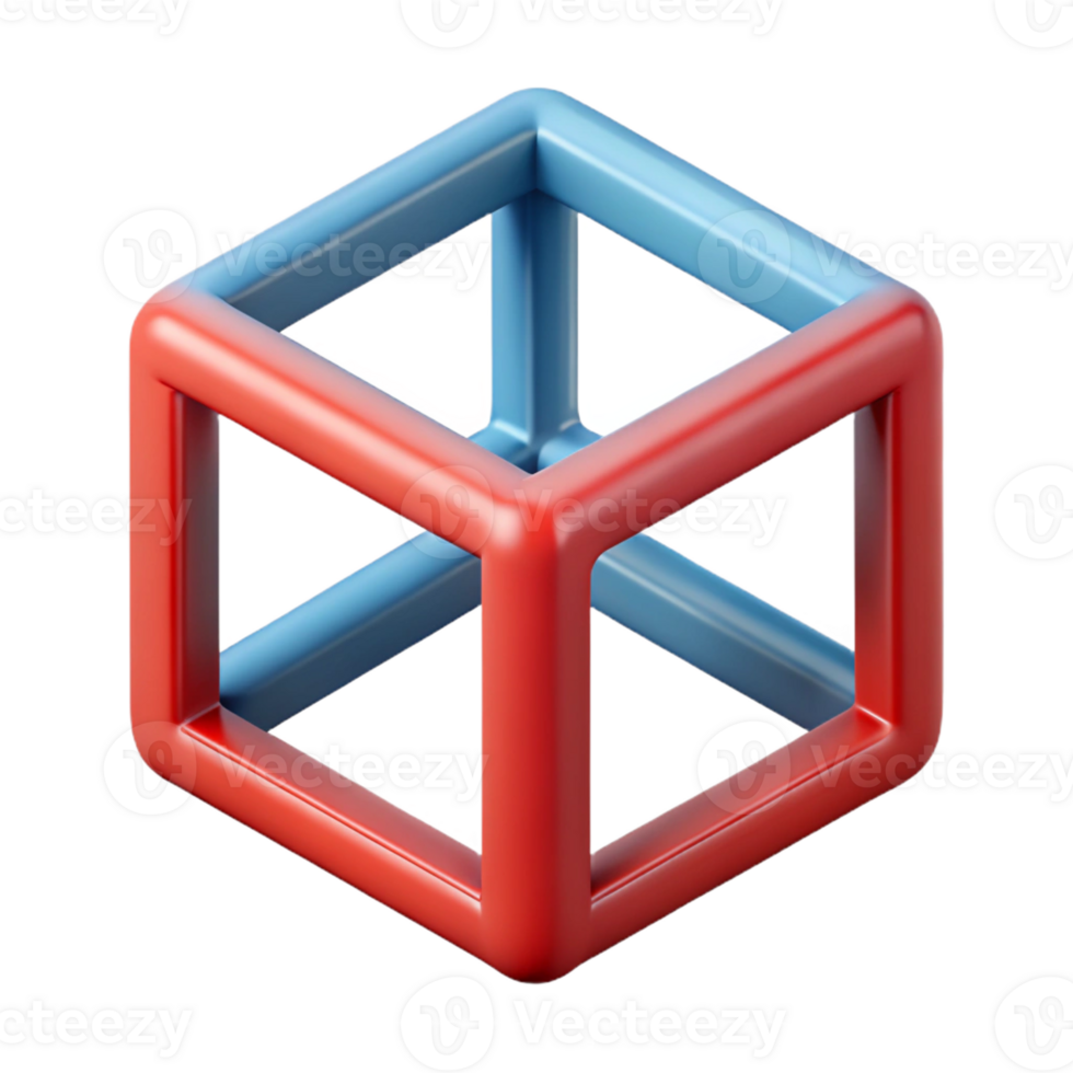 sumptuous ethereal renaissance Scalable, geometric outline of a cube. Flat color, clean lines Scalable Design. premium png