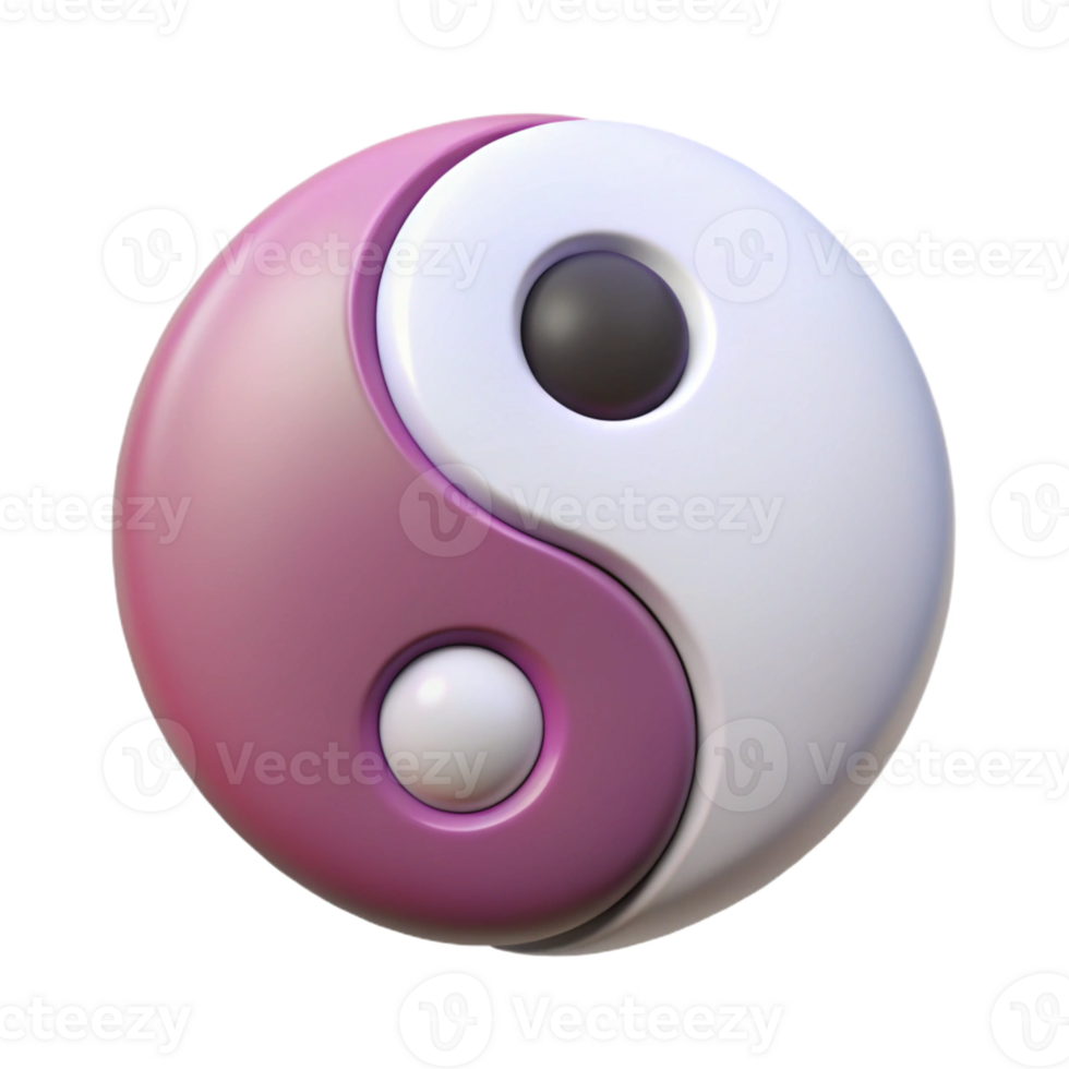tranquil captivating Symmetrical, scalable outline of a Yin Yang symbol. Flat color Scalable Design. museum quality png