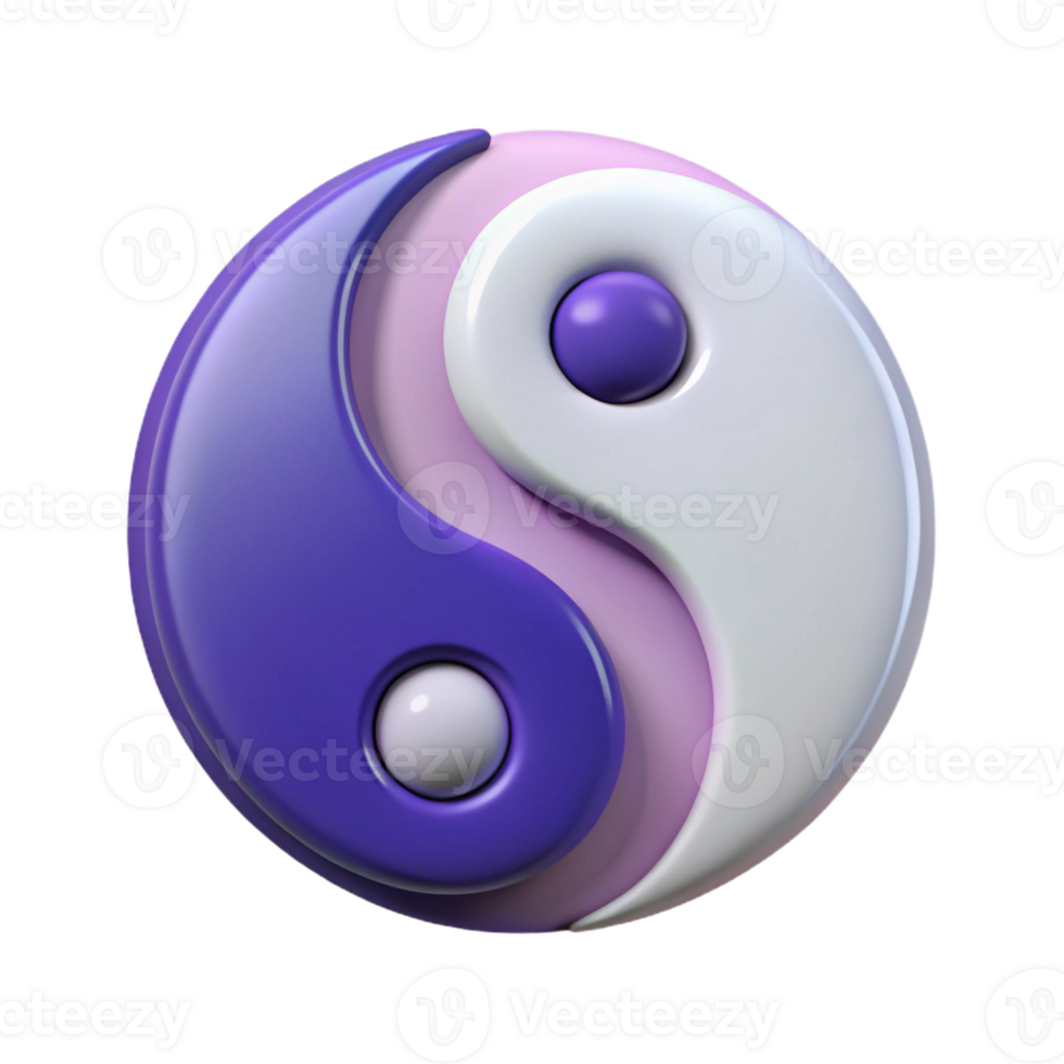 intense spectacular Symmetrical, scalable outline of a Yin Yang symbol. Flat color Scalable Design. professional png