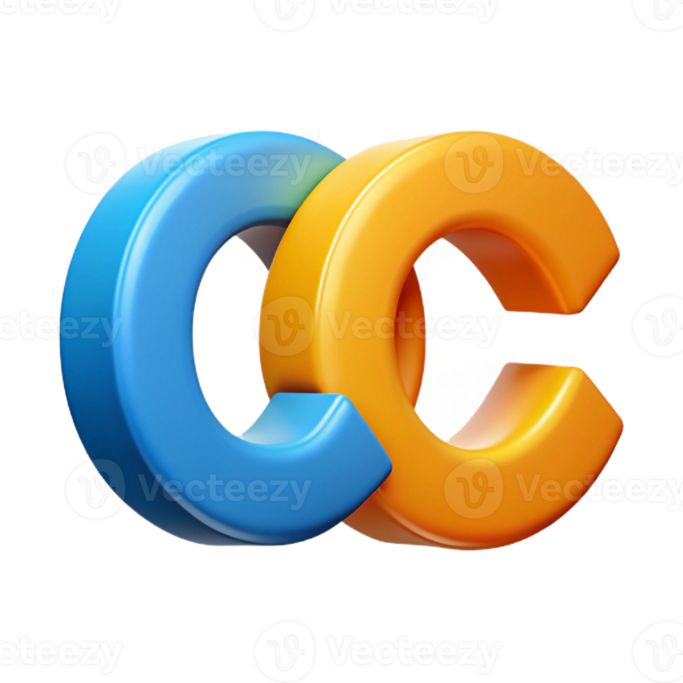 mesmerizing joyful futuristic Interlocking O and C. Clean lines, flat color Scalable Design. sharp png